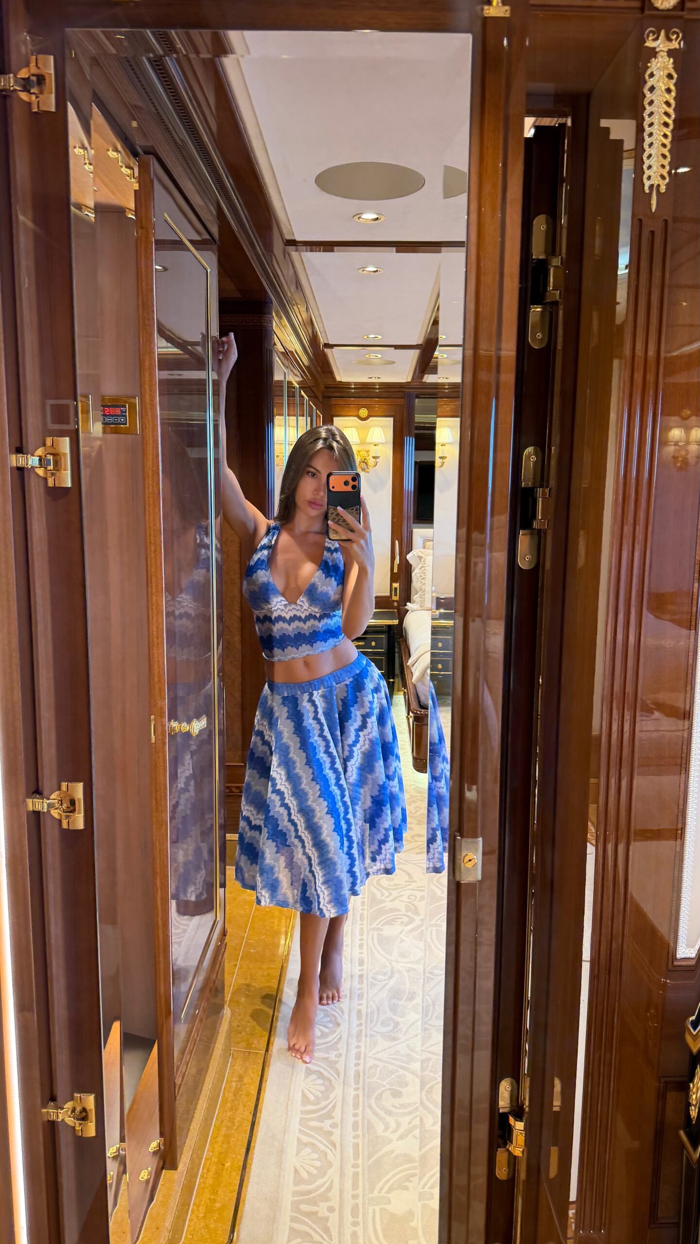 Blue skirt set